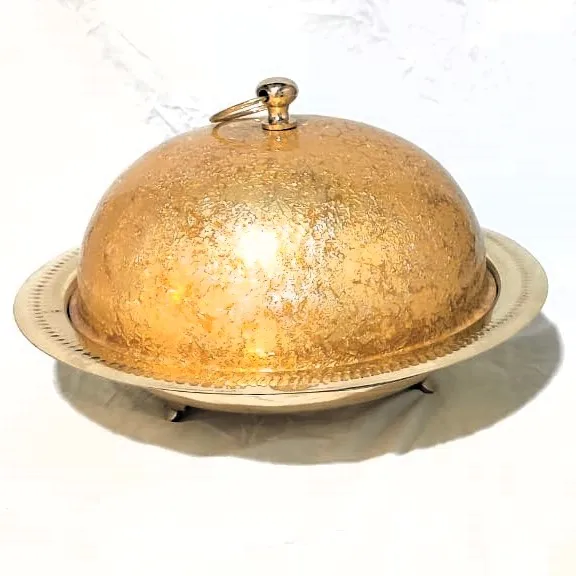 Premium Quality Cozy Tray used for serving Dates and other Kitchen Food available in Gold & Silver with Embossed & Carved Design