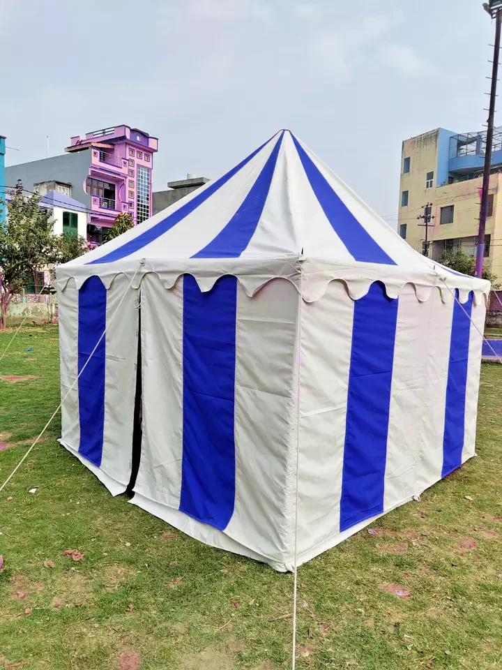 Premium Medieval Square Tent 6x6 Meter Durable Cotton Canvas Reenactment Faire Camping Easy Setup All-Weather Waterproof