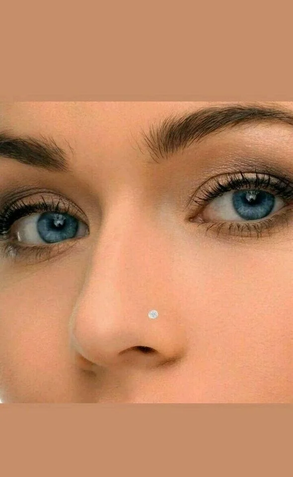 Hot Sell 1.80 MM Real Diamond Bezel Set Nose Lip Labret Piercing Stud Pin 18K White Gold For Sale By Indian Exporters