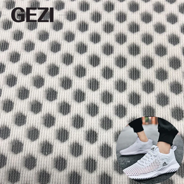 elastic stretch stiff 3d mattress plaid sheer spandex 100% nylon polyester knitted knit diamond foam spandex mesh net fabric