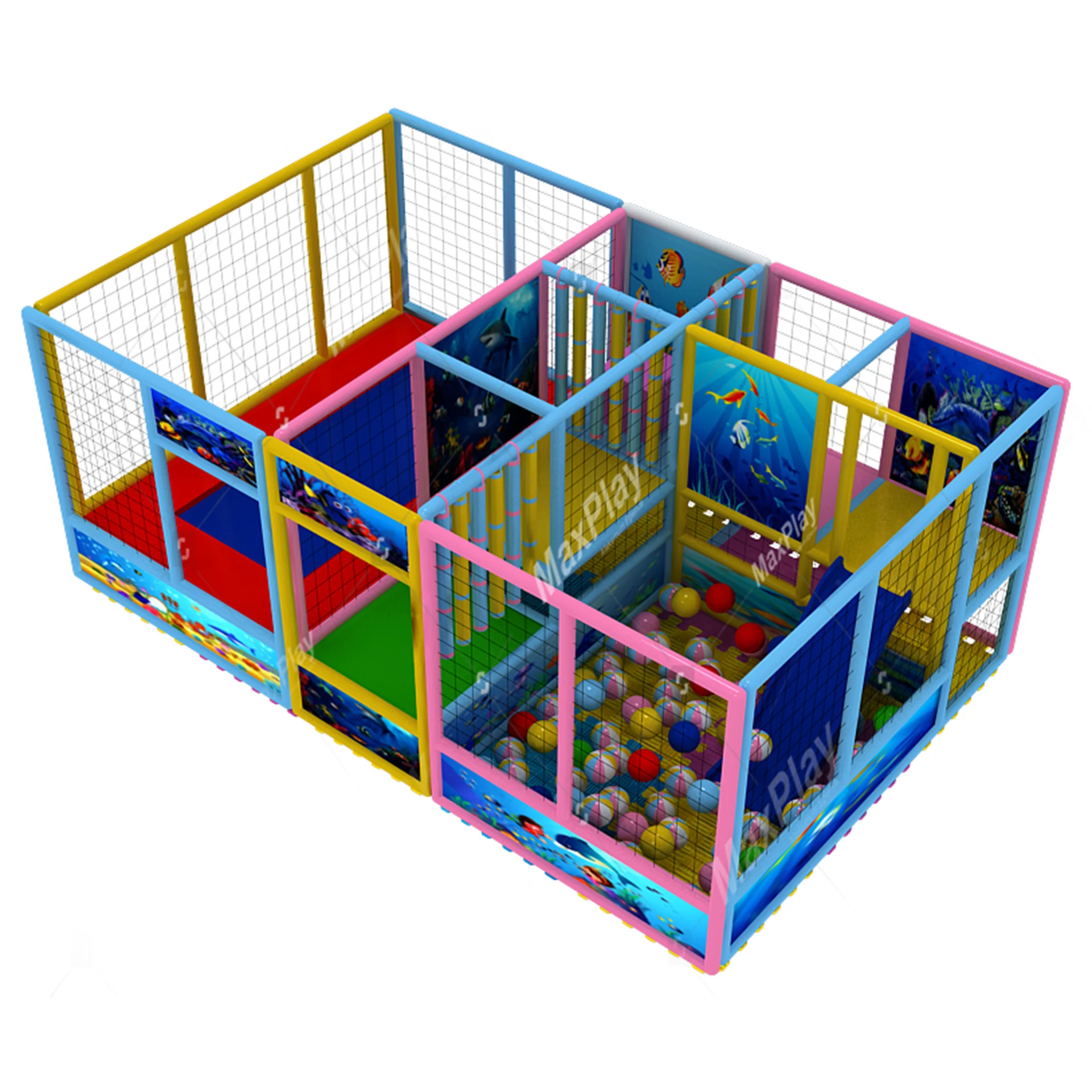 Small Size High Quality Customizable Mixed Colour Indoor Softplay Playground Equipment Certified Ball Pool for Amusement Parks