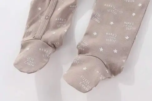 Wholesale Custom Toddler Infant Printed Zipper Sleepwear Pajamas 100% Organic Cotton Baby Footie Jumpsuit Romper