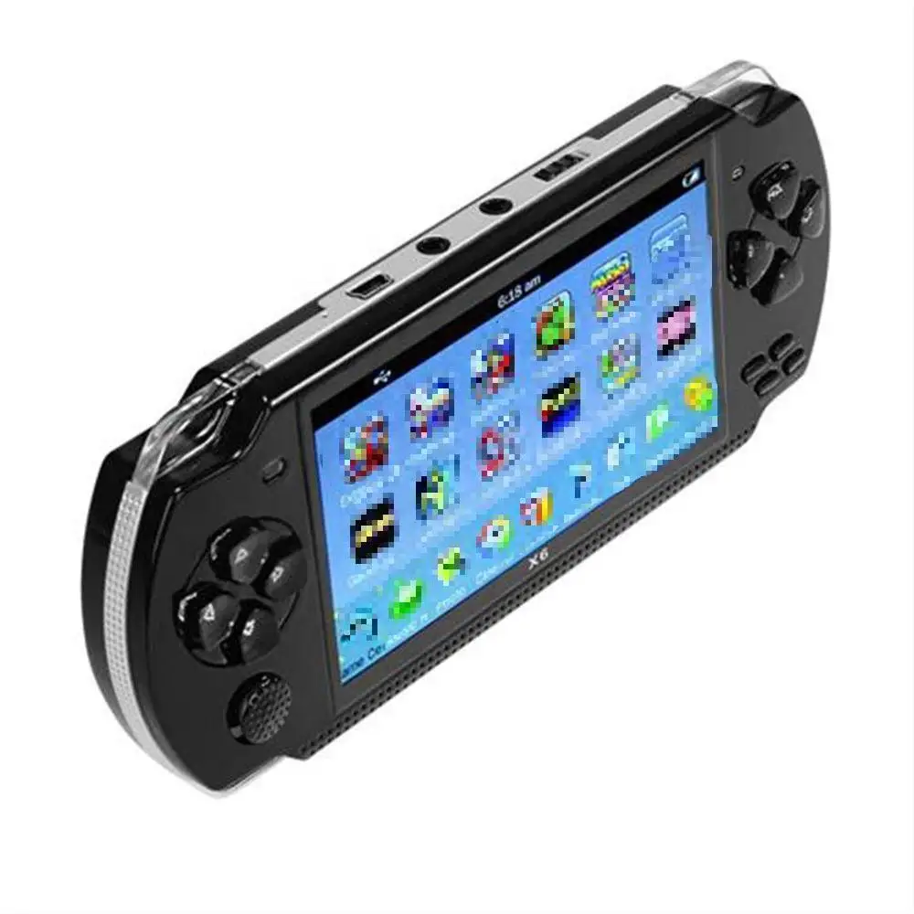 Портативная игровая консоль X6 экран 4 3 дюйма 128 бит игровые консоли игровой плеер настоящая 8 ГБ для PSP видео электронной