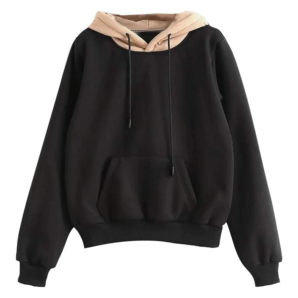 Casual Plain Women Size Cotton Pullover High Streetwear Style Customized Hoodies Sweatshirts Lined Long Adults Wholesale