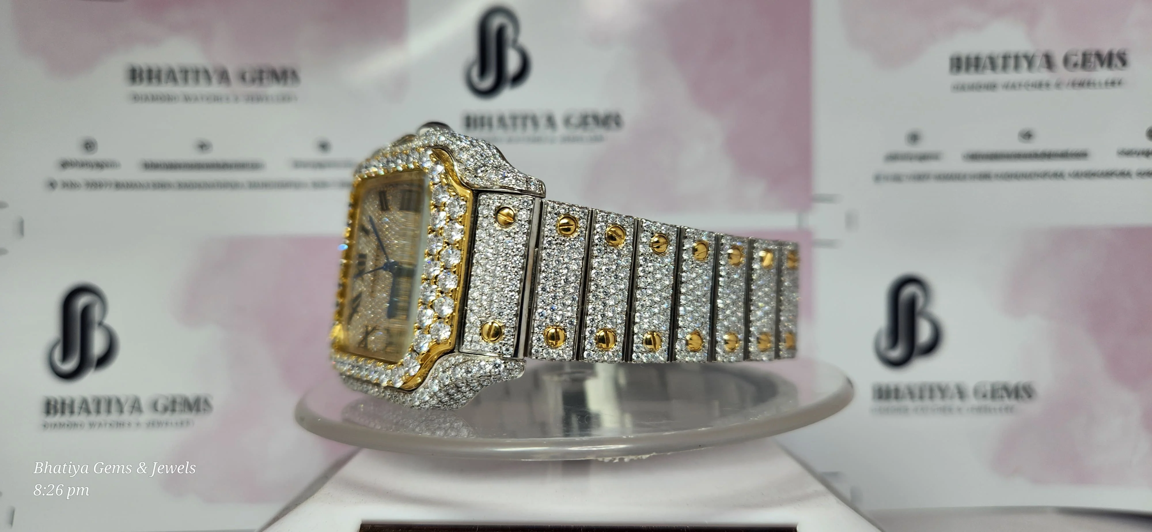 Пользовательские VVS Moissanite алмазные часы со льдом Роскошные Хип-Хоп унисекс Полный Алмазный тест прошел бесплатную доставку