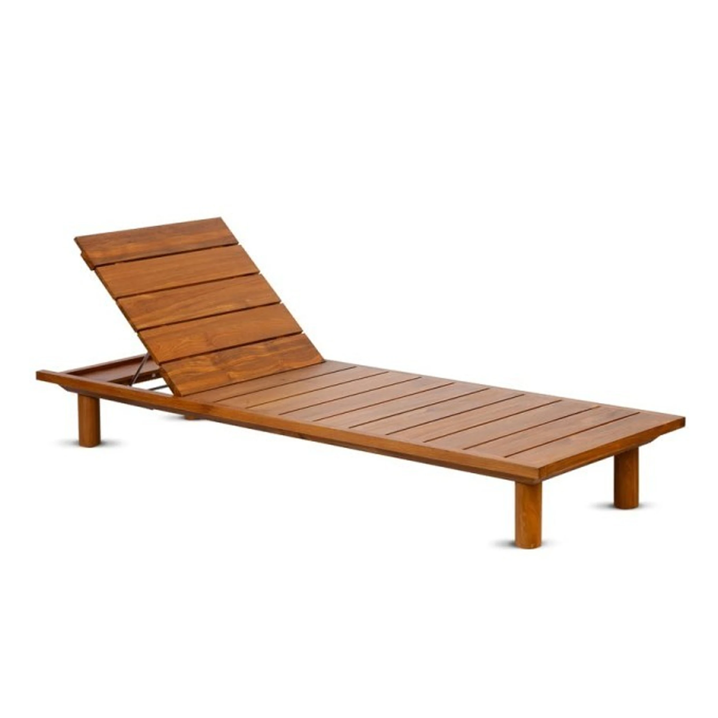 Outdoor Furniture Sun Chaise Lounger Teak Wood Patio Garden Beach - Fia