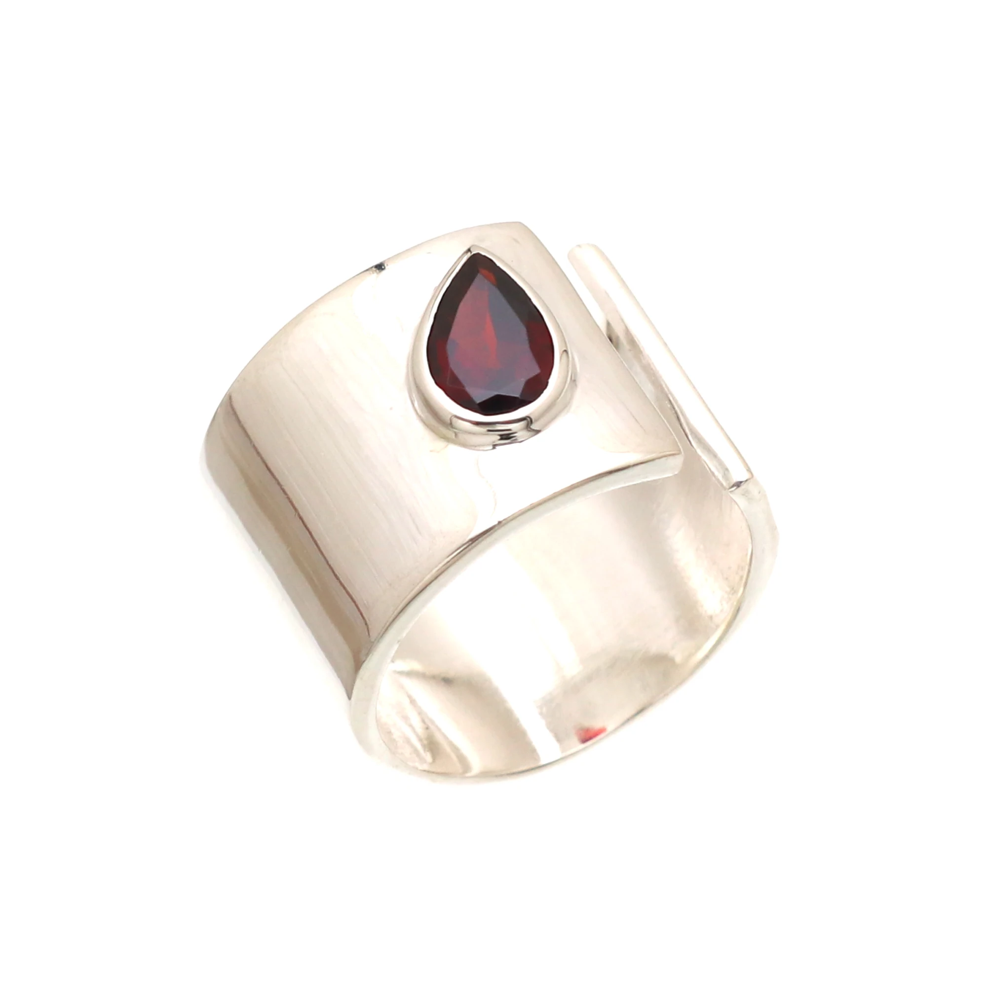 Handmade Natural Sterling Silver 925 Ring Jewelry Gift Her Mom Wife Featuring Blue Topaz Black Onyx Garnet Peridot Birthstones