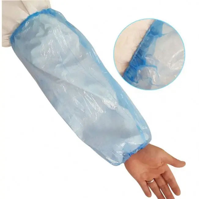 oversleeve on hands Polyethylene Ldpe Plastic Arm Disposable Pe Sleeve Cover With Elastic Cuff