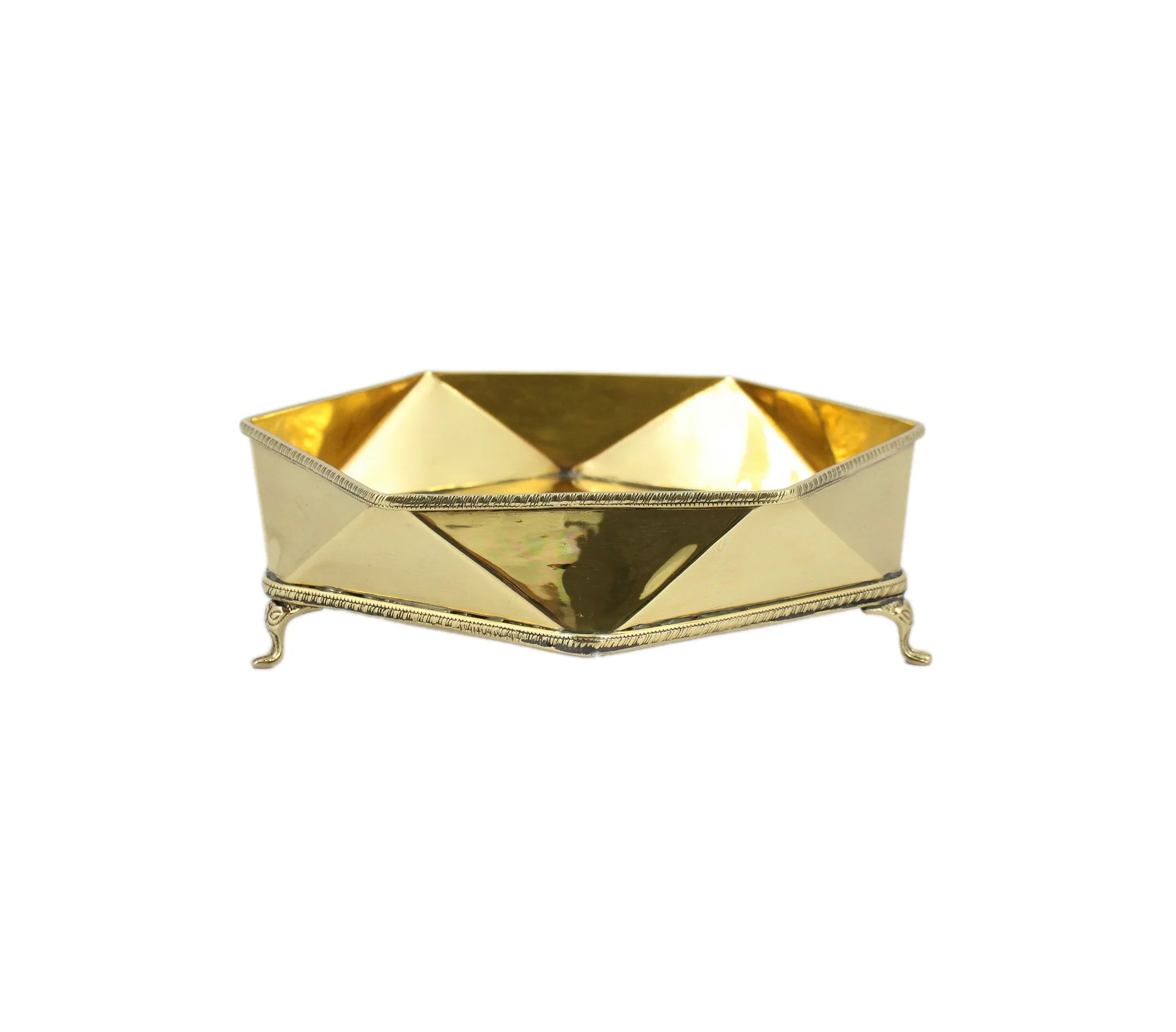Antique Gold Finished Brass Metal Serving Tray Wholesale Manufacturer New Arrival Metal Tableware Serving Tray Exporter