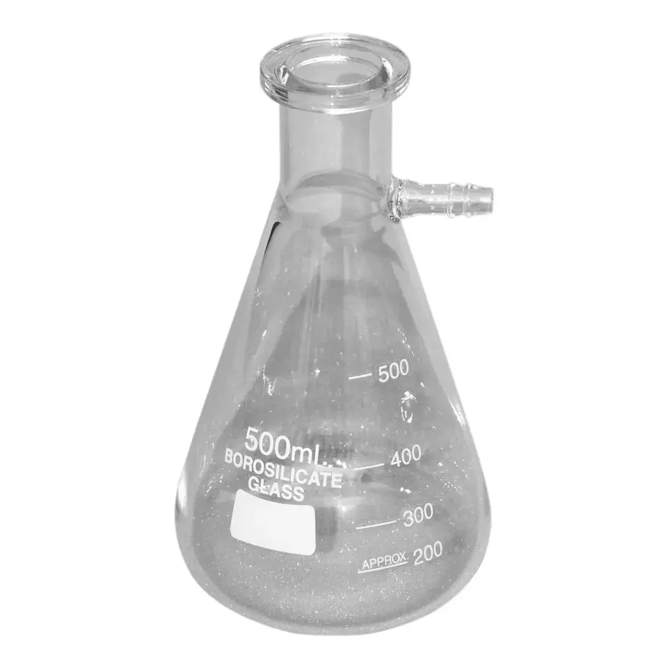 Фильтрующая колба с болтовым горлышком и трубкой, Высококачественная лабораторная стеклянная колба из боросиликатного стекла, колбы Radical
