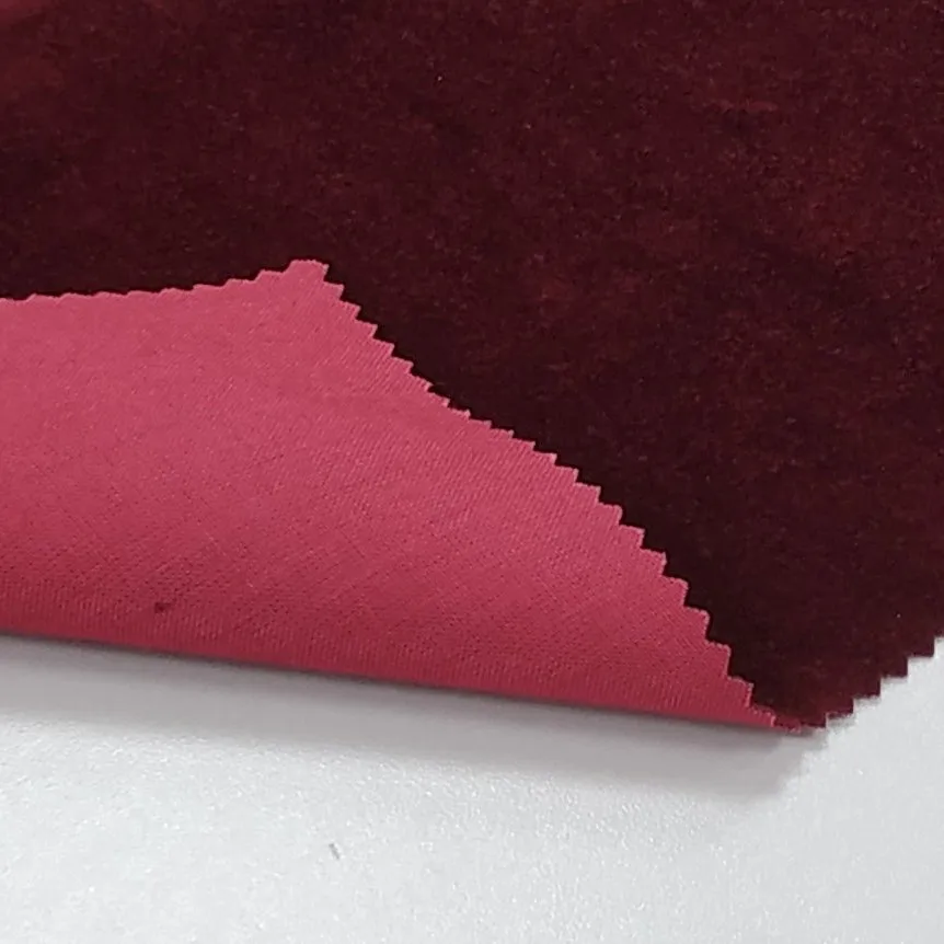 Manufacture Rayon pile Woven APP Series Width 54inch Luxury flocked fabrics for clothing Red color APP76-2039