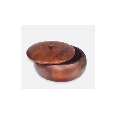 Wooden Casserole Dish With Lid Elegant Handcrafted Design Ideal for Serving Hot Meals & Storing Food Perfect Kitchen