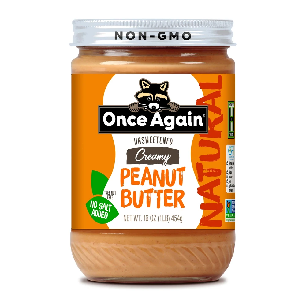 Premium Quality Smooth Unsalted Old-Fashioned Peanut Butter Packed into 16oz Jar Case of 6 Salt Free Unsweetened