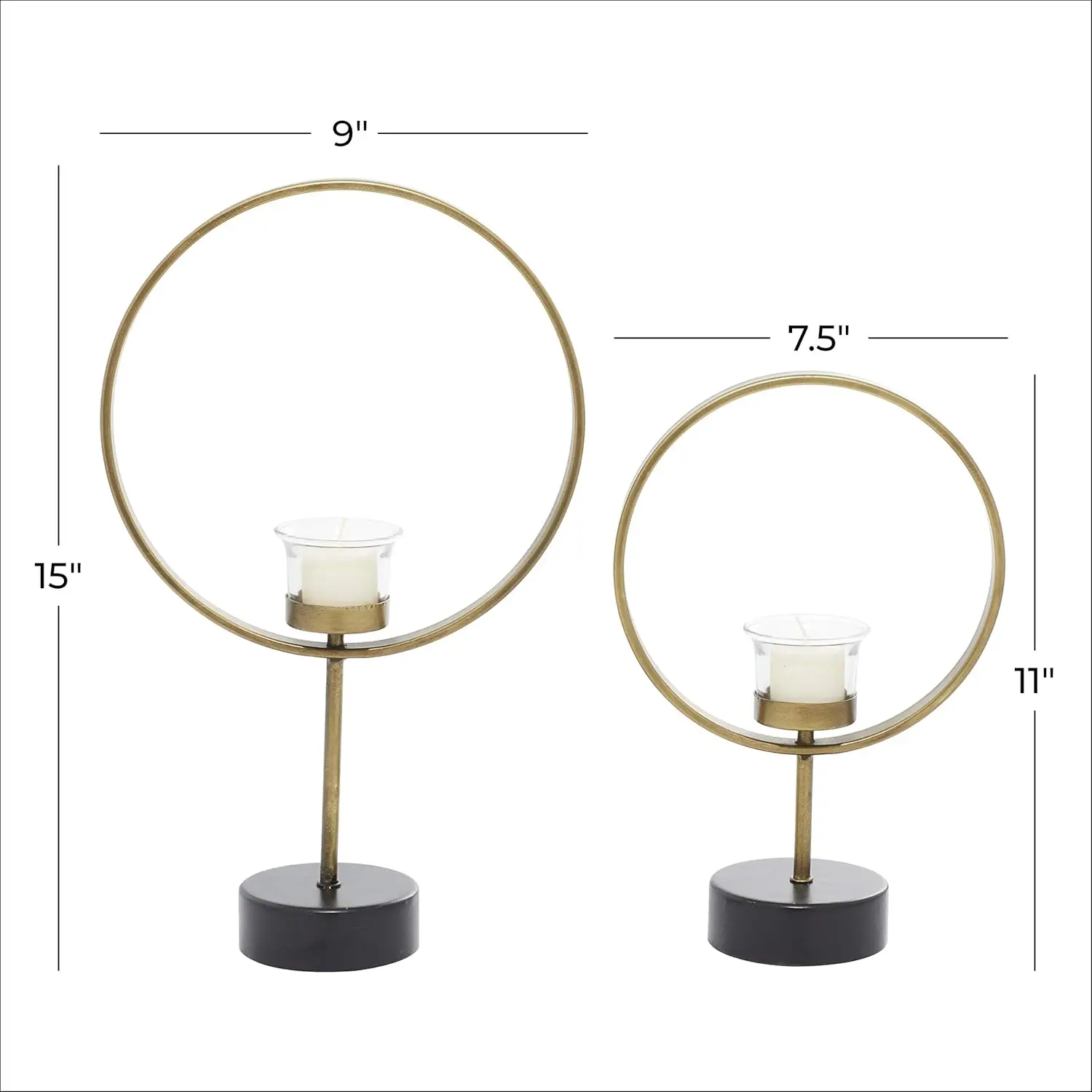 Luxury KGN HDCH 3016 3-Piece Candlestick Holder Set Handmade Gold Metal Stand Brass Steel Wood Glass Home Christmas Decorations