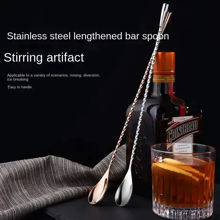 New Stock Arrival for Sale Stainless Steel Bar Spoon Gold Swizzle Stirrer Sticks Cocktail Spoons