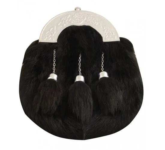 High Quality Custom Made Full Dress Bagpiper Sporran Highland Dress Metal Cantle Sporrans Fur Material Wholesale Bulk Packaging