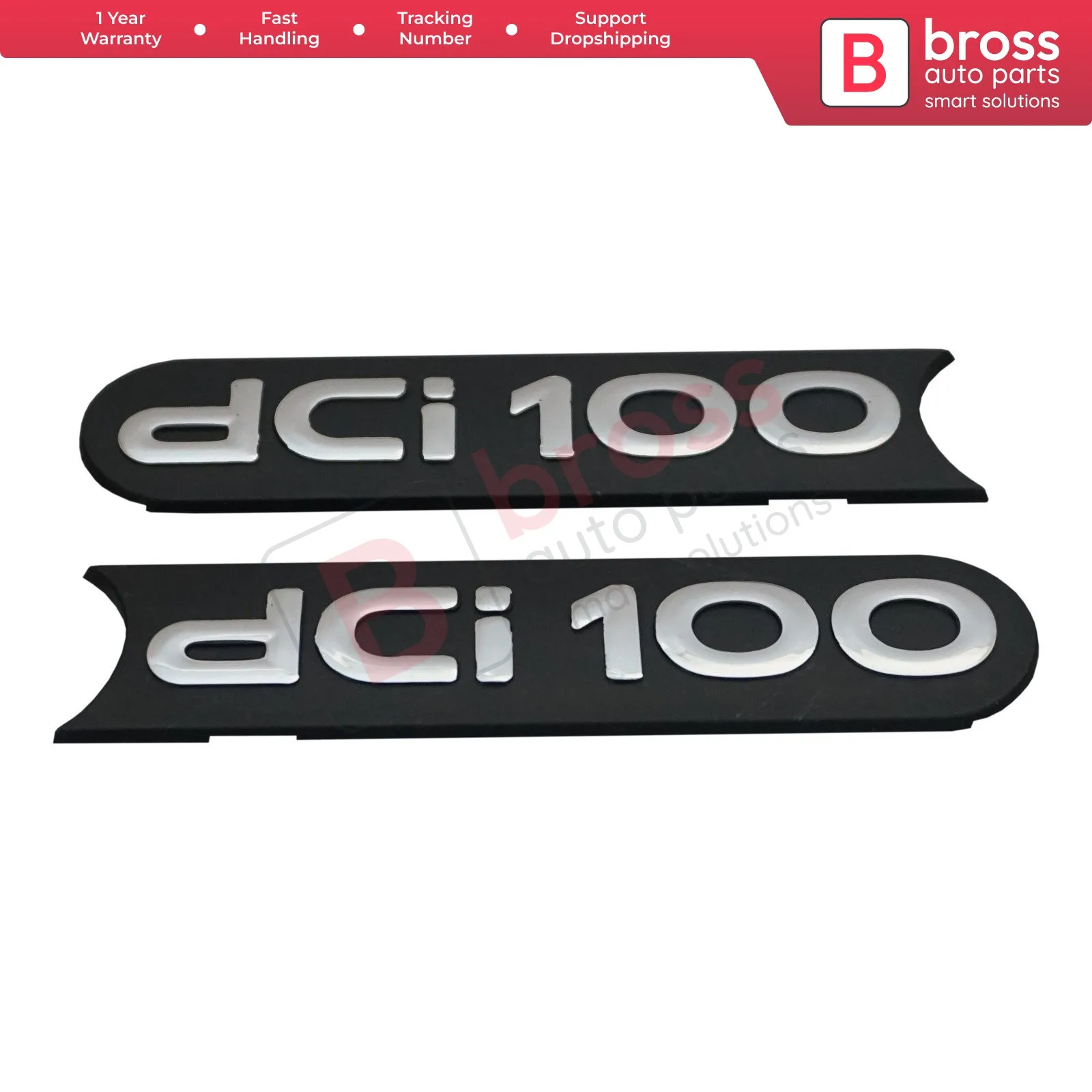 BSP567  2 Pieces Black dci 100 Badge Monogram Emblem Bross Auto Parts Made In Turkey