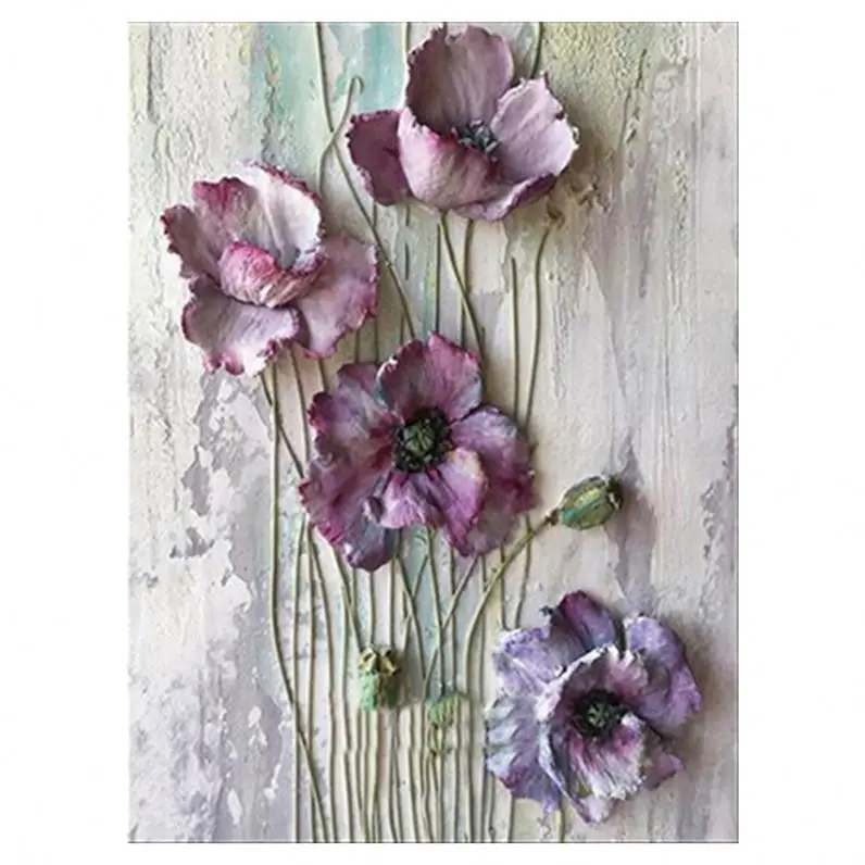 The Best-Selling Three-Dimensional Oil 5D Diamond Painting Blooming Flowers Diy Indoor Wall Art Decoration