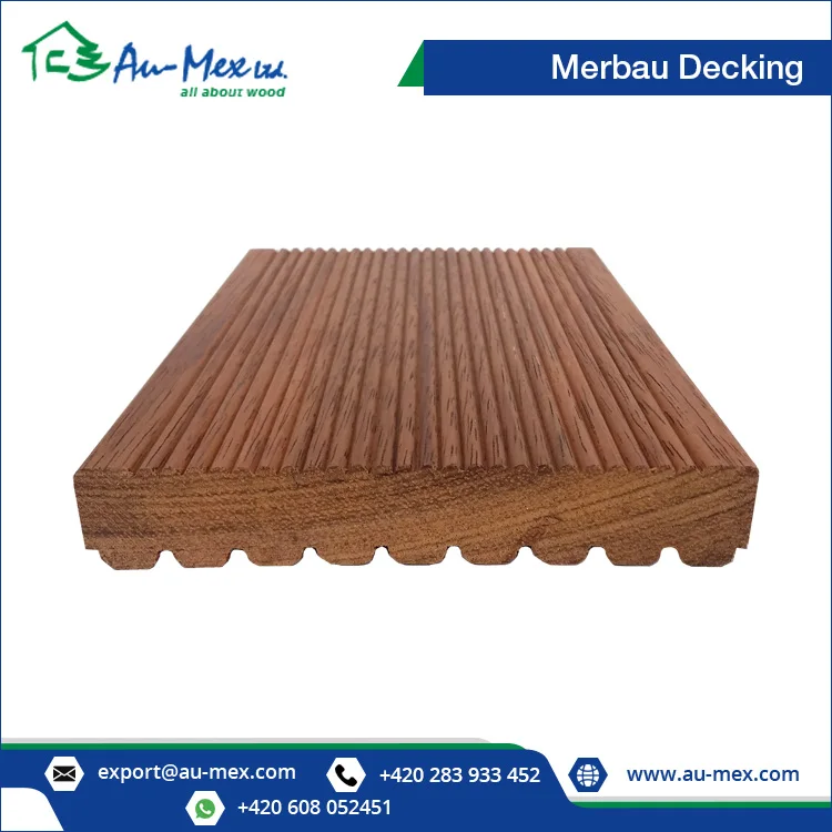 High Quality Merbau Decking 25x145 Reeded/Grooves Wood for Outdoor Modern Style Solid Wood Floor