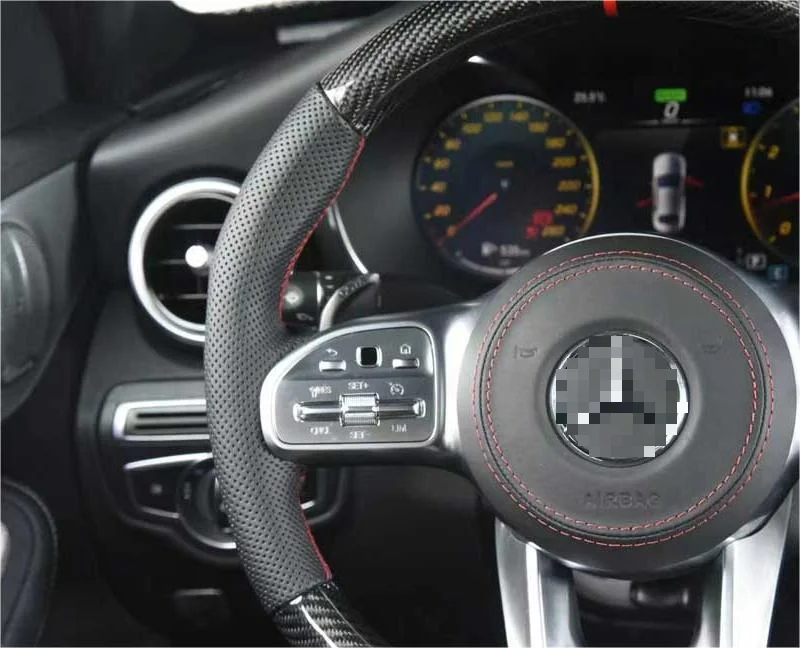 Custom Exclusive Carbon Fiber Steering Wheel with LED Race Multifunction Display for Mercedes Benz