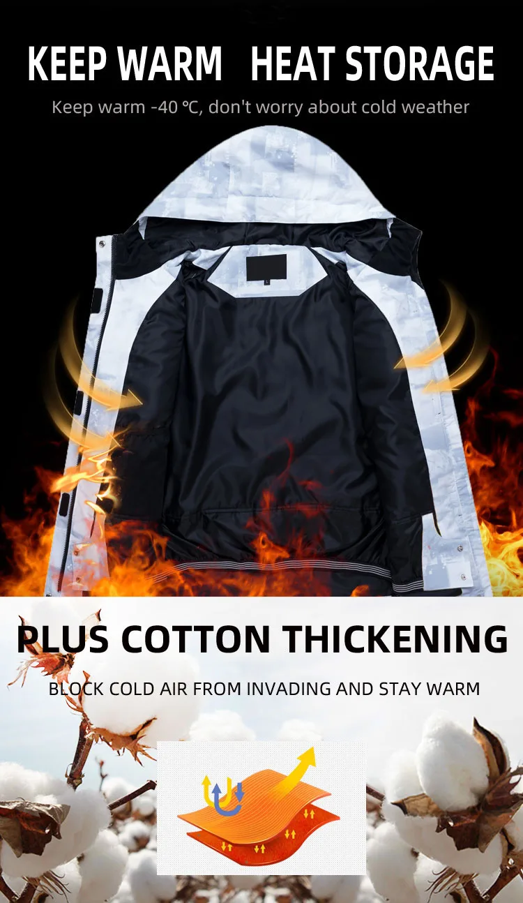 Snowboard Jacket Winter Snow Clothes White Male Snowboard Coat Winter Warm Coat Waterproof Ski Jacket