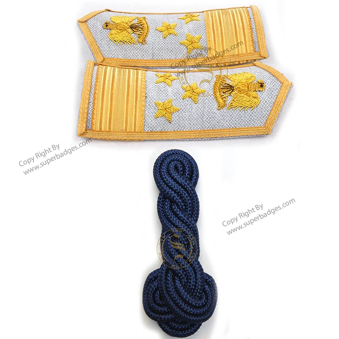 High Quality Manufacturers Bullion wire Shoulder Insignia Uniform Rank Shoulder board attachments Uniform Shoulder Boards