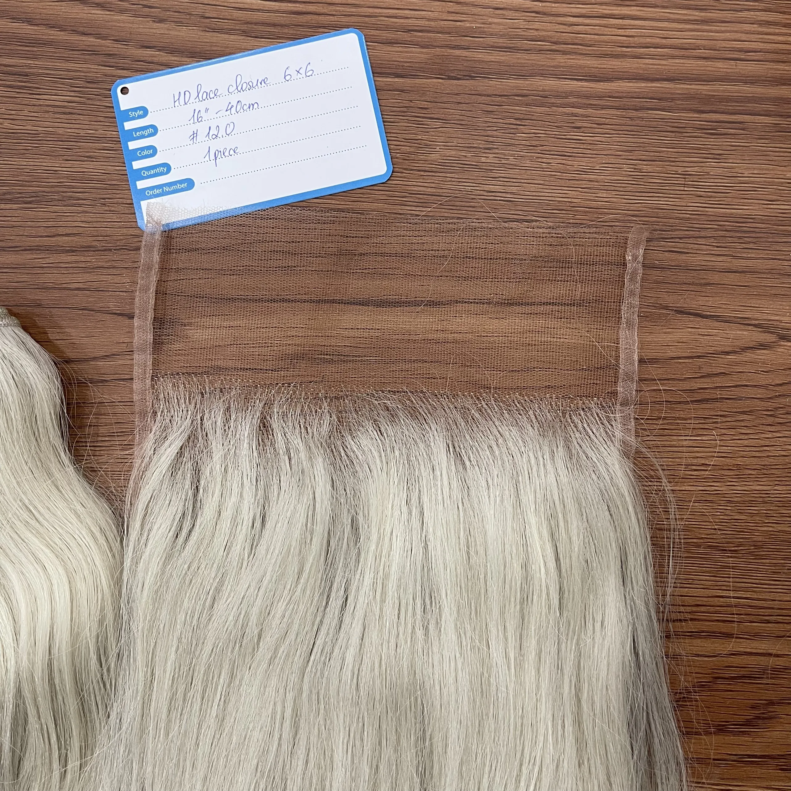 Top Quality Product M05 Human Hair Extensions Transparent Lace Closure 5x5 HD lace Silver Color Shinny Hair