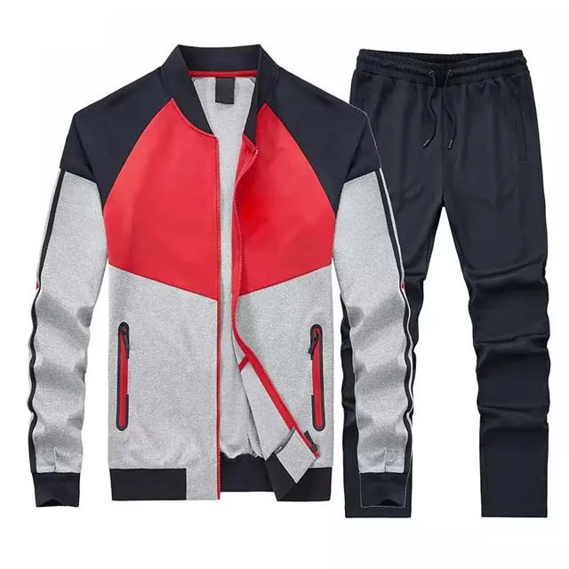 Custom Made Men Casual Wear Blank Plain Cotton Fleece Zipper Tracksuit Customs Logo Different Color Winter Two Piece Tracksuits