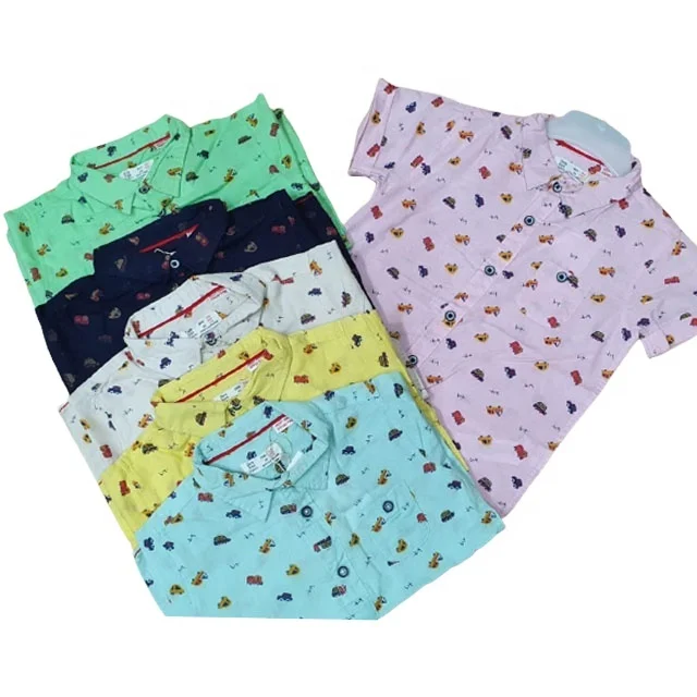 Brand boys short sleeve all over print shirt.