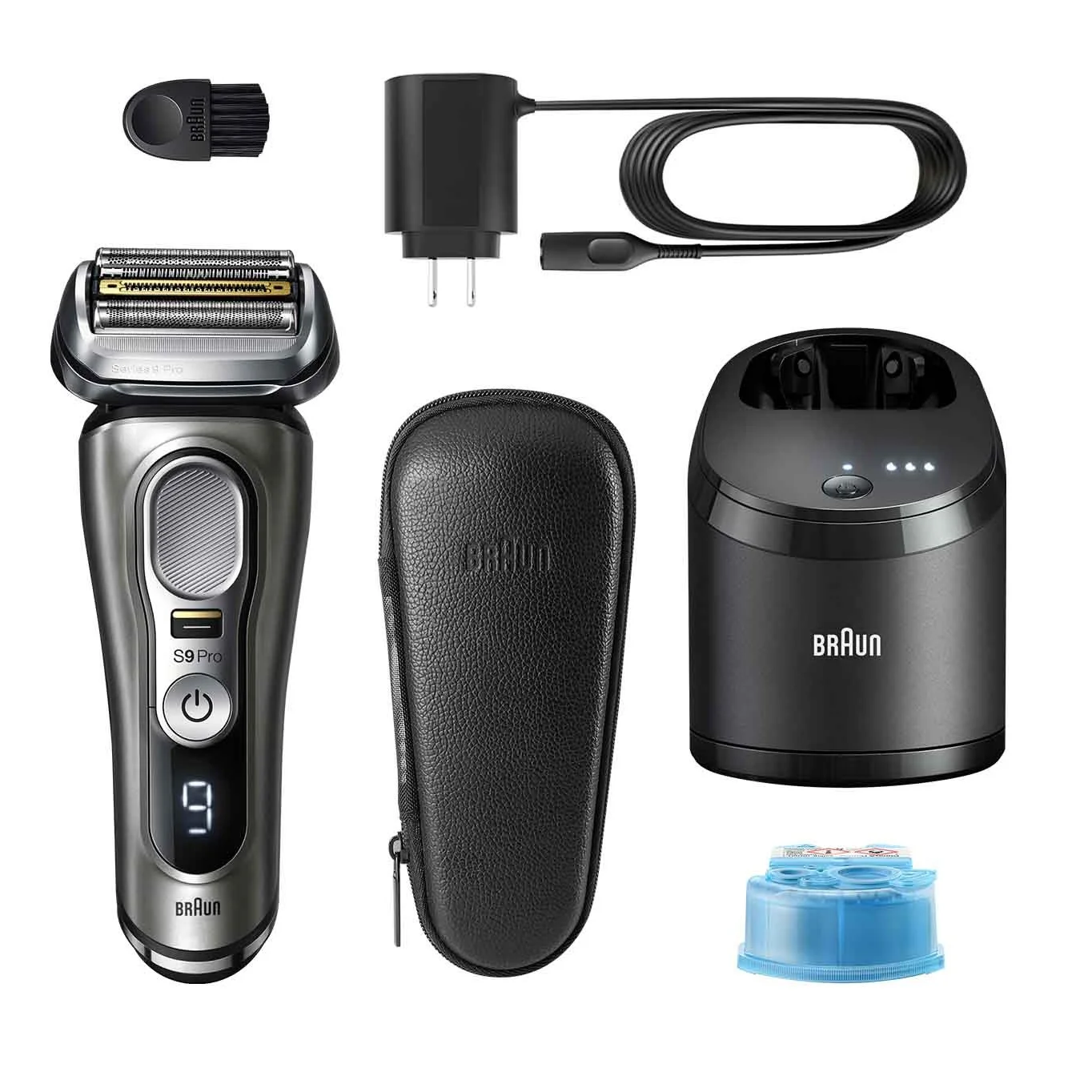 Электробритва Braun- Series 9-9465cc Pro из фольги с триммером для бороды Prolift & Clean Charge Smartcare