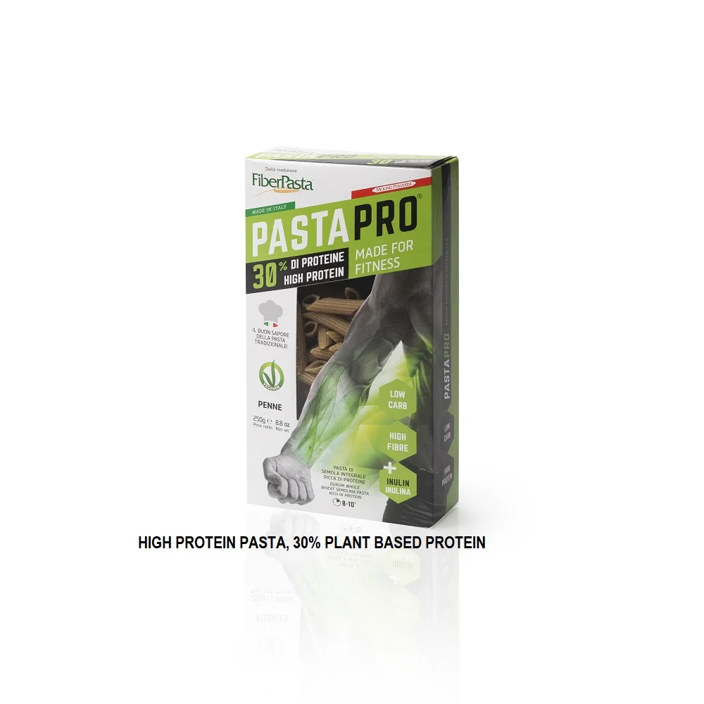 WHOLE WHEAT PASTA PENNE 250g WITH PLANT BASED PROTEIN - PEA AND WHEAT PROTEIN - PREMIUM ITALIAN PASTA WITH BENEFITS