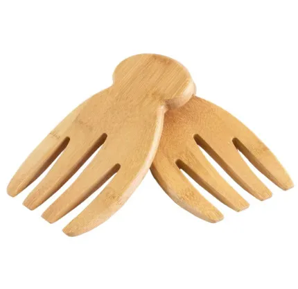 Personalized Salad Server Set Custom Bamboo Salad Server International Bamboo Wood Salad Hands With Knob Handles 2023