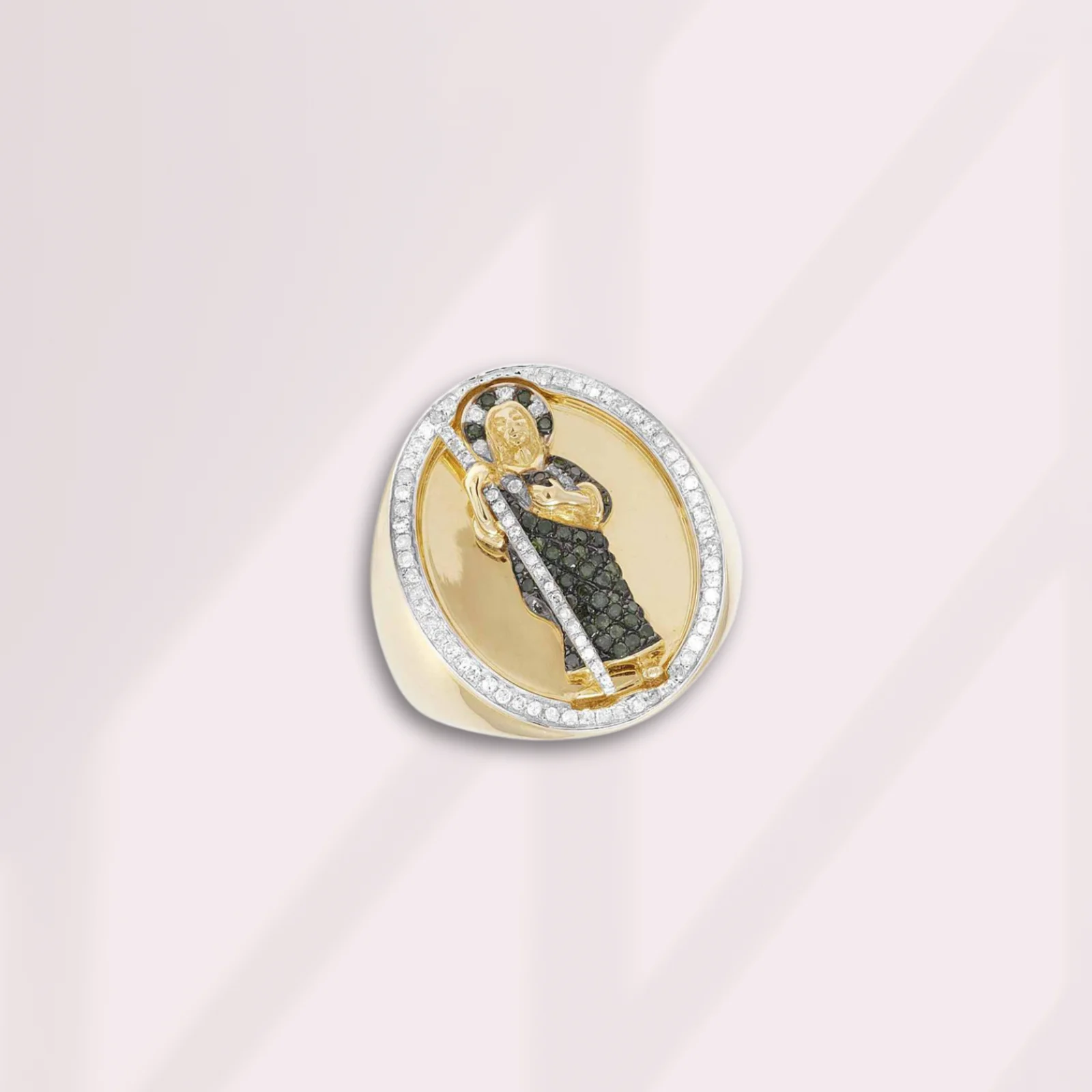 New Arrival Trending Religious Saint Jude Ring High Quality CZ Stone Studded Copper Jewelry Unique Accessories for Men Women