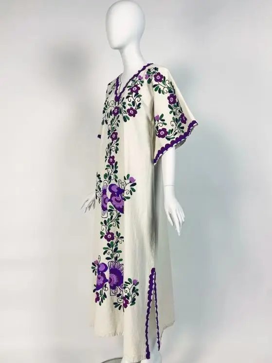 Embroidered Ukrainian Dresses Custom Designer V-Neck Open Front Fashion Party Wear Dress With Embroidery Work at Wholesale