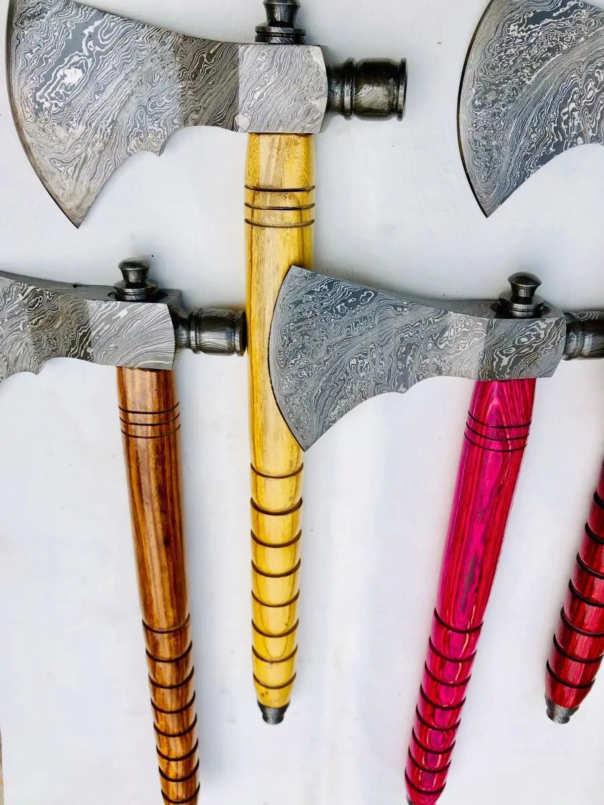 Handmade Damascus Steel / Hatchet Axe With Rose Wood  Dmascuss Steel Axe  Hatchet Outdoor Camping Tool  Hand Forged With  Cover