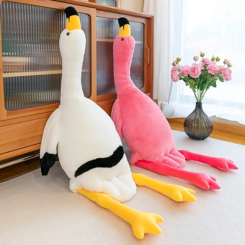 2023 Hot Sell Giant Flamingos Plush Toys Cute Goose Stuffed Animals Kids Sleeping Pillows Room Decor Christmas Gifts for Girls