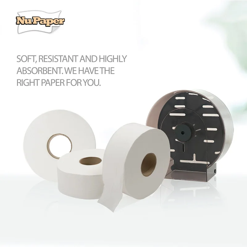 Premium Quality 2ply Virgin White Jumbo Roll Toilet Paper 100% Virgin Wood Pulp with Embossment Pure-pulp