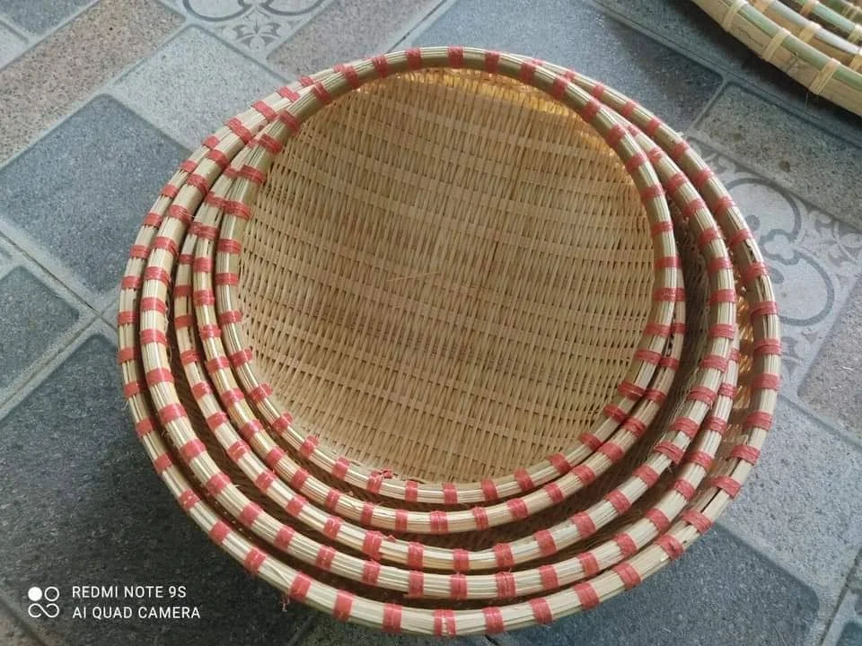 Bamboo Basket Made of Natural Bamboo Vietnam, Set of bamboo basket contains 5 different size, storage Basket meaningful gift