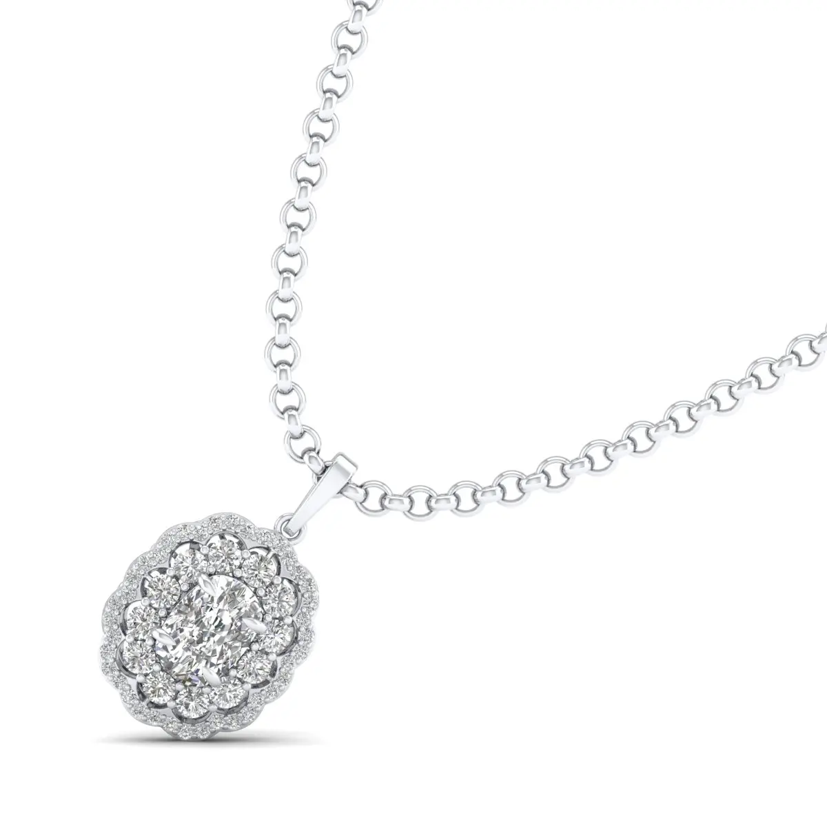 REYES Factory Wholesale 925 Sterling Silver Moissanite Pendants For Women 14K 18K Solid White Gold Necklace Hip Hop Fine Jewelry