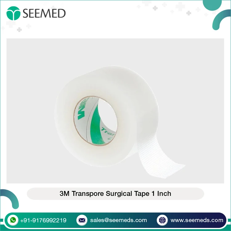 Highly Breathable and Water Resistant Non Sterile Medical Adhesive 3M-Transpore Surgical Tape 1 Inch for Dressing