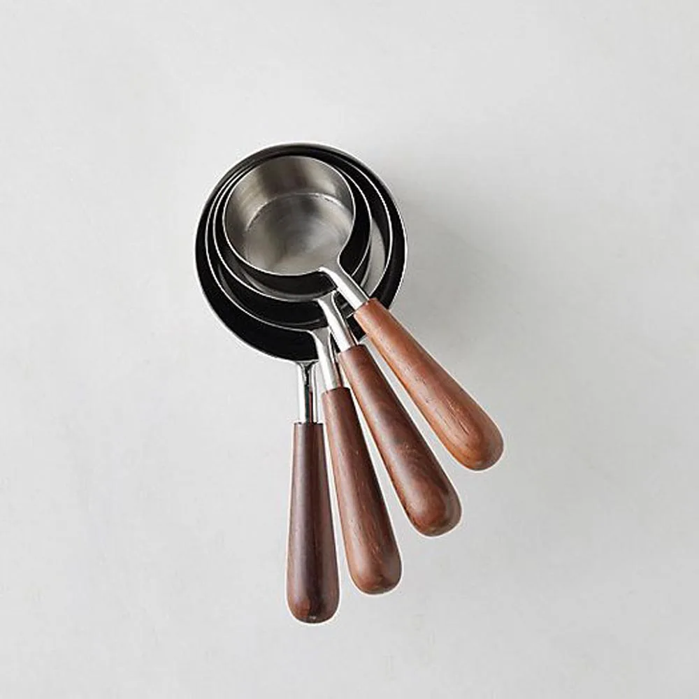 long handled measuring spoons Stainless Steel Unique Design Silver Measuring Cup Serving Powder Scoop