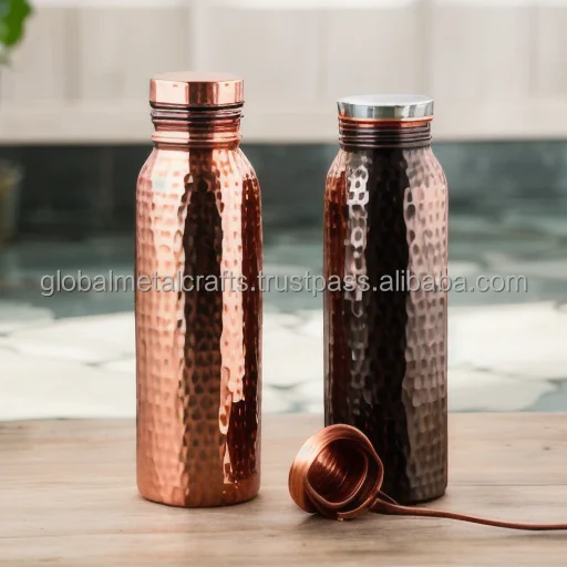 Premium Quality 2L Sport and Outdoor Water Bottle Ayurvedic Natural Copper Pure Copper Hammered Leak-Proof Design Hot Selling