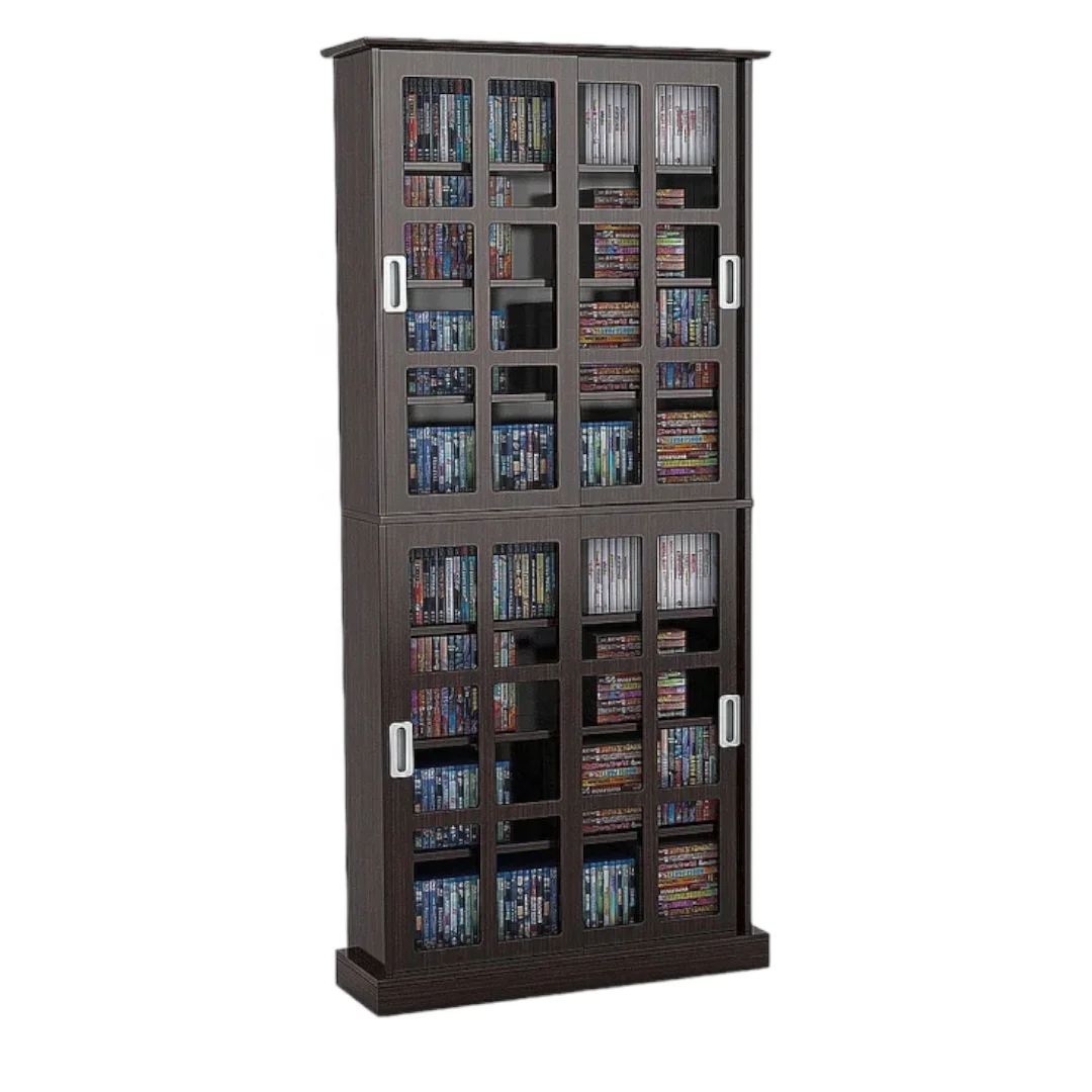 Multimedia Media Cabinet DVD CD Rack Solid Teak Wood