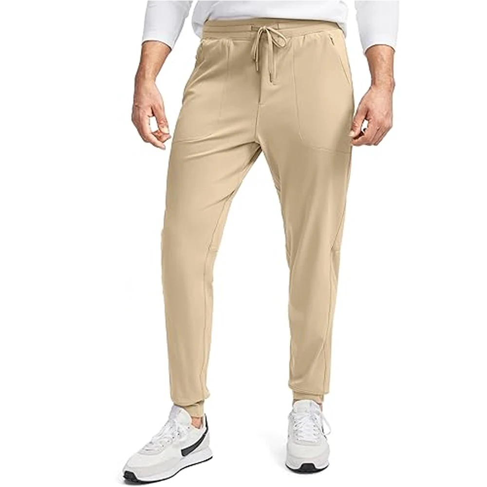 Workout Jogger Sweatpants for Men with Zipper Pocket and Drawstring Warm Pants