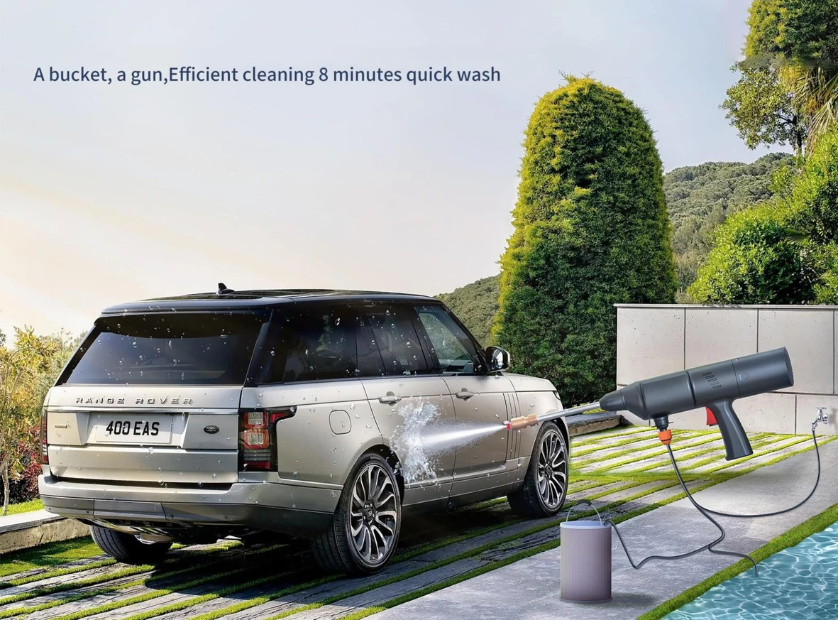 Cordless Portable High Pressure Electric Car Washer Gun With 30 Bar Rechargeable Battery Power Car Wash Foam Gun