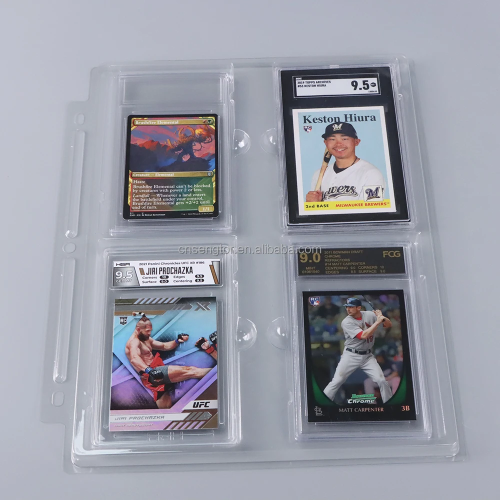PRO Card Sleeves Graded Sports Slabs Baseball Cards 3 Ring Binder Graded Cards Protect Pages