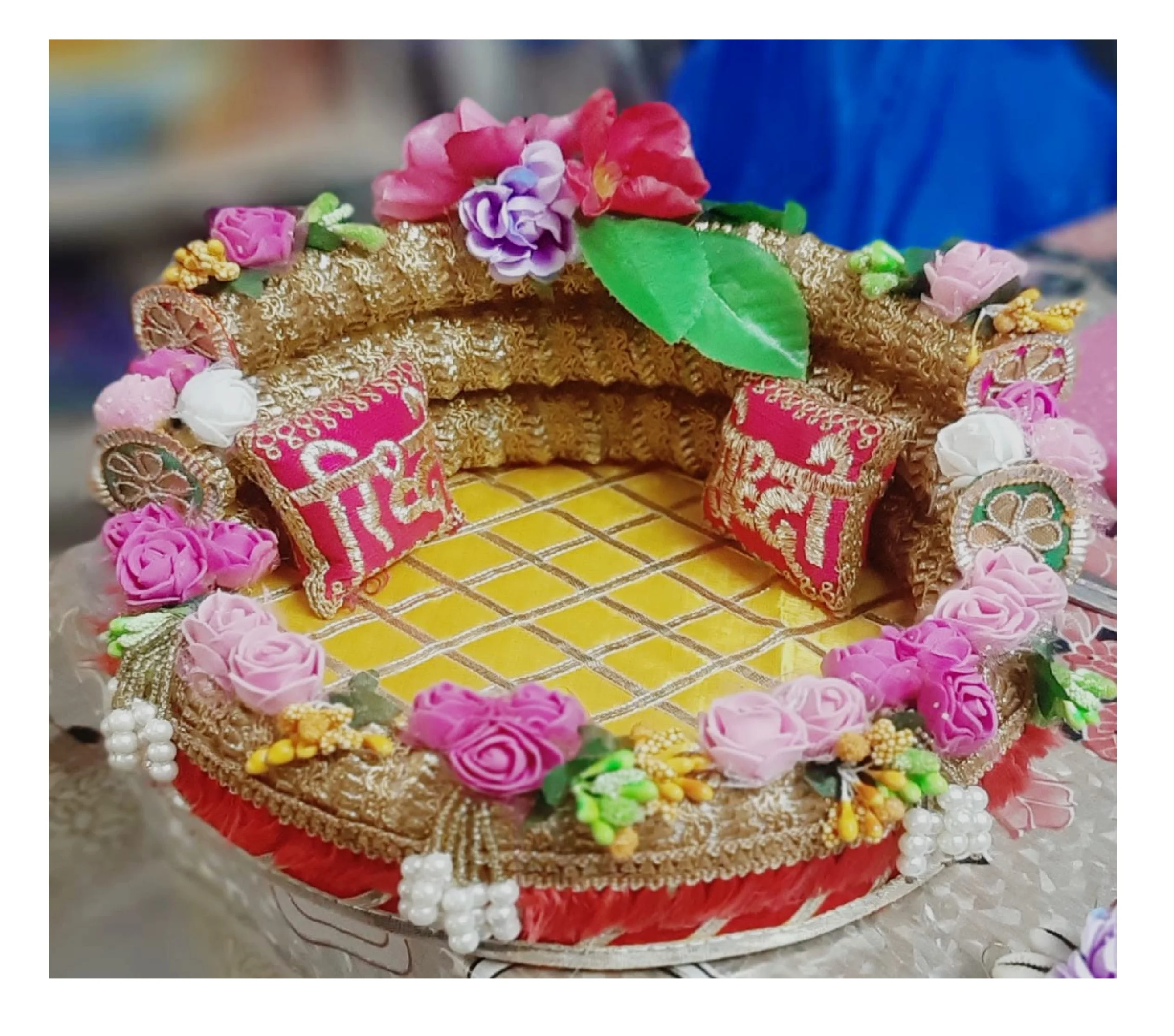 Wholesale Price Handmade Ganesh Ji kanha Ji Singhasan Artificial Home Office Party Wedding Festival Housewarming Decoration