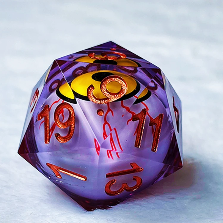 Sharp Edge Liquid Core Dice Resin Hollow Role Playing Games Polyhedral Full Tilt Dice Couch Dnd Dice Hot Sale Card Board Games