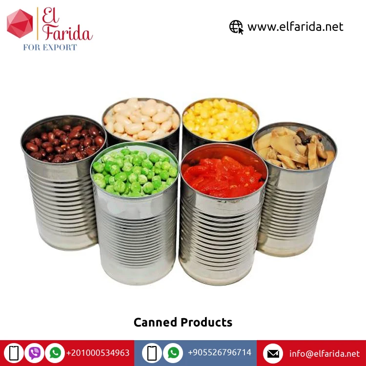 High in Nutritious Top-Notch Quality Canned (Beans - Hummus Chickpeas - Mushrooms - Sweet Corn - Green Peas) at Low Price