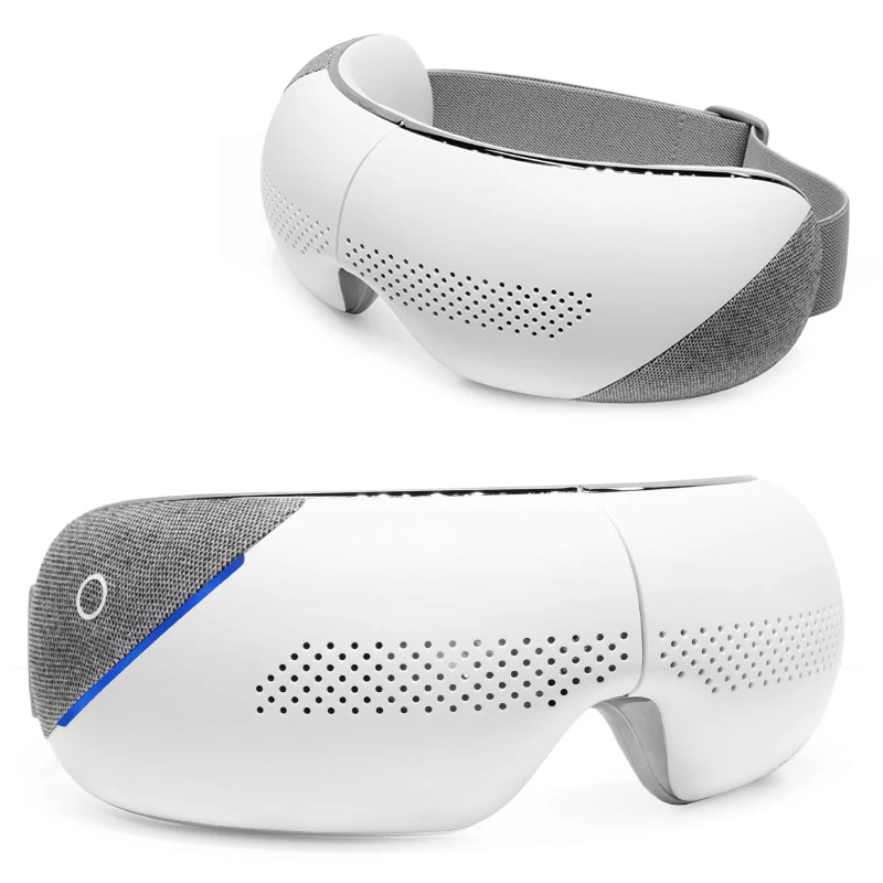 Factory wholesale wireless bluetooth music protein leather material heating vibrating massager eye massager smart portable